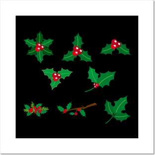 Christmas Holly Berries Posters and Art